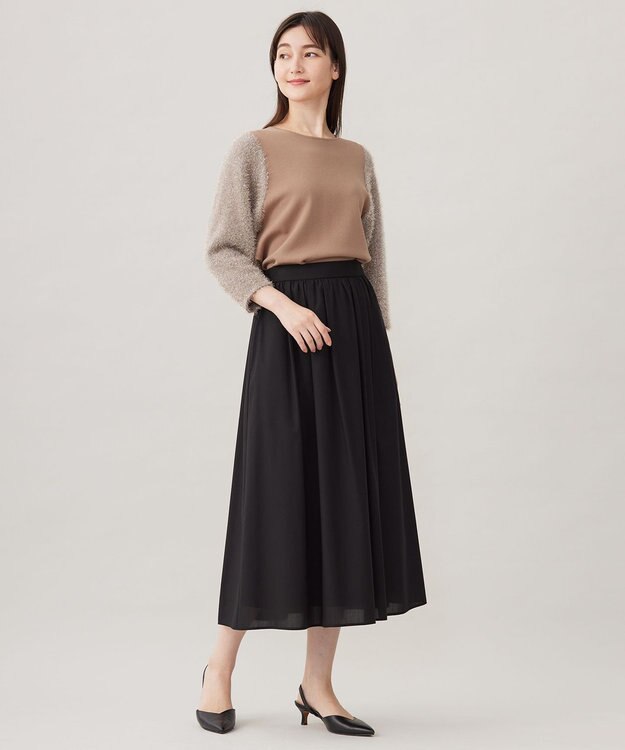 自由区 L 【洗える】フェザーラメ ニット モカ