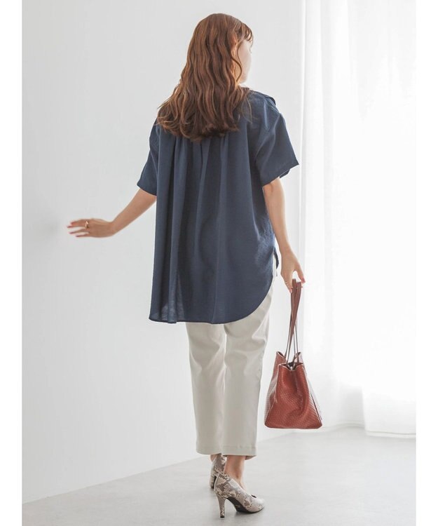 AMERICAN HOLIC フロントフリルブラウス Navy