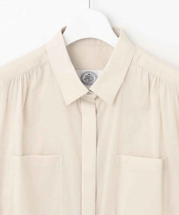 J.PRESS LADIES 【洗える】キュームコアソフトローン シャツ ブラウス ベージュ系