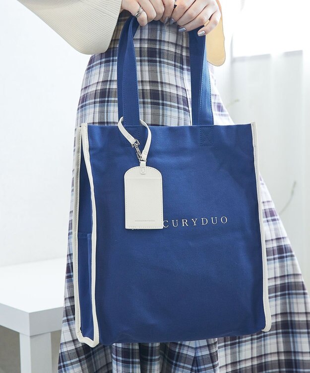 style code 【MERCURYDUO/マーキュリーデュオ】カードケース付　キャンバストートバッグ 推し活バッグ ネイビー