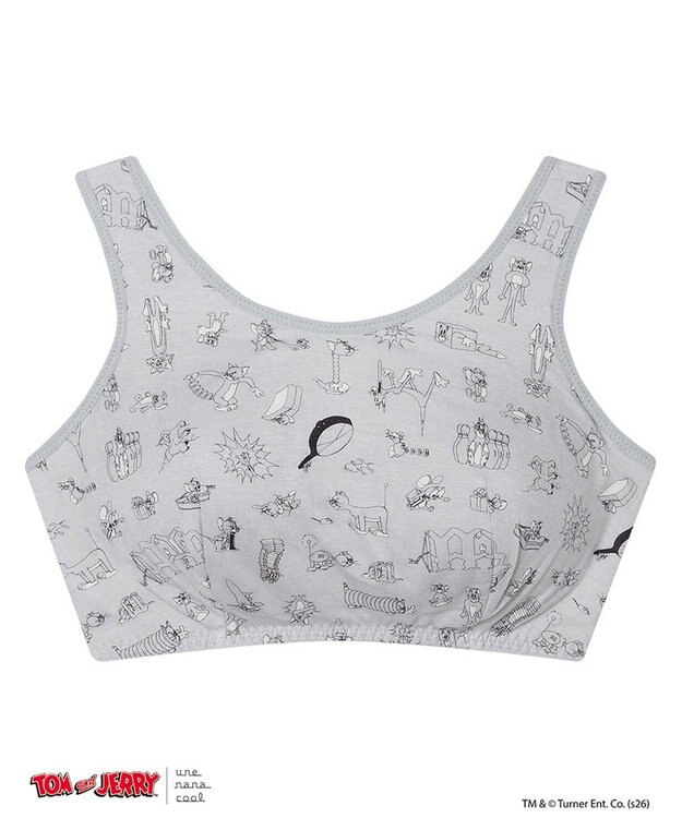 une nana cool トムとジェリー × une nana cool ナイトアップブラ グレー