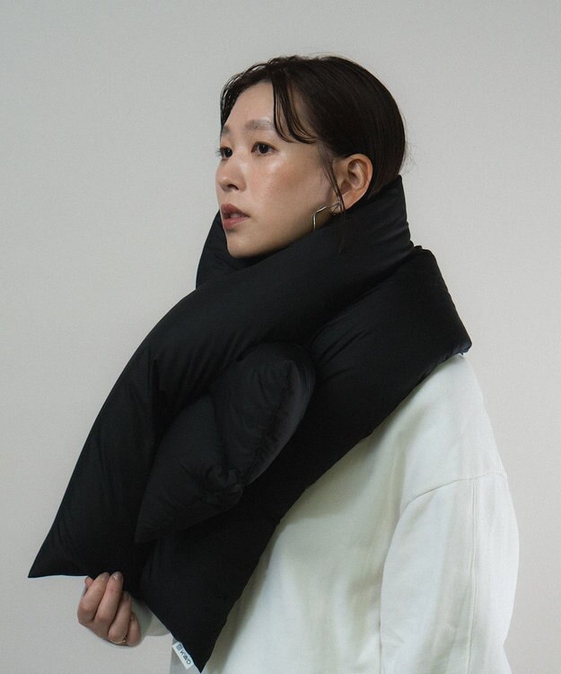 KWD 【日本製】DOWN SCARF グリーンダウン ダウンスカーフ ブラック