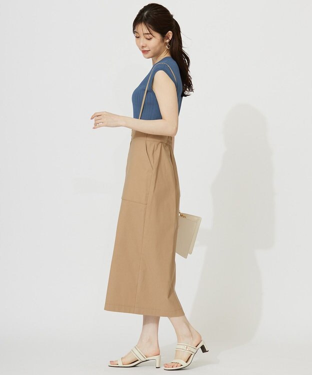 ANY SIS 【2WAY】フロントジップタイト スカート シャンブレーベージュ