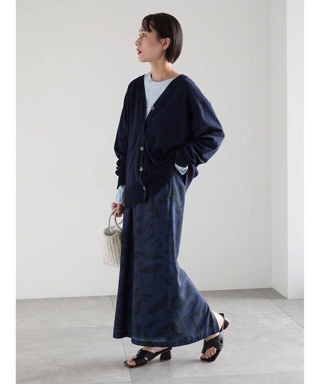 Te chichi 【2026年3月InRed掲載波瑠さん着用】ペイントパターンナロースカート ネイビー