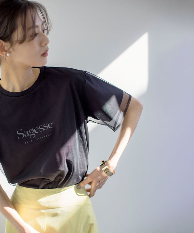 組曲 チュールロゴ Ｔシャツ ブラック系