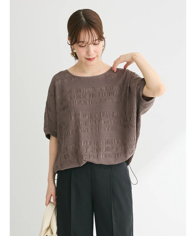 Green Parks ドロスト表面感プルオーバー Charcoal Gray