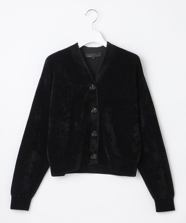 自由区 【Premium Collection】キュプラシェニール カーディガン ブラック系