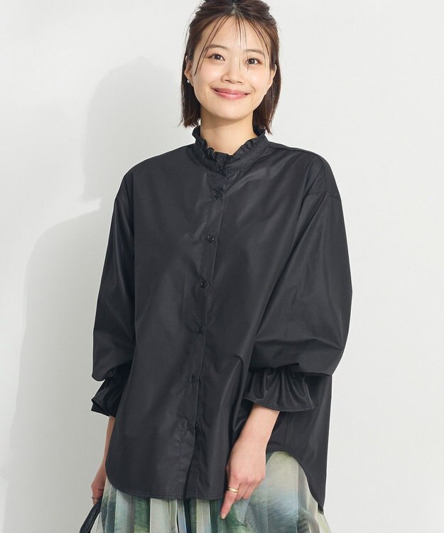 CRAFT STANDARD BOUTIQUE スタンドフリルブラウス Black