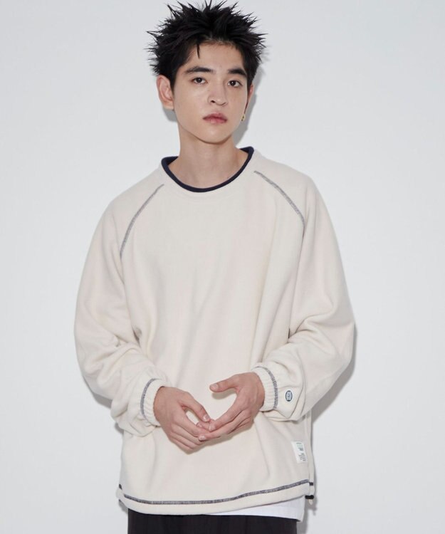 WEGO DISCUSフリースラグランPO ホワイトアイボリー