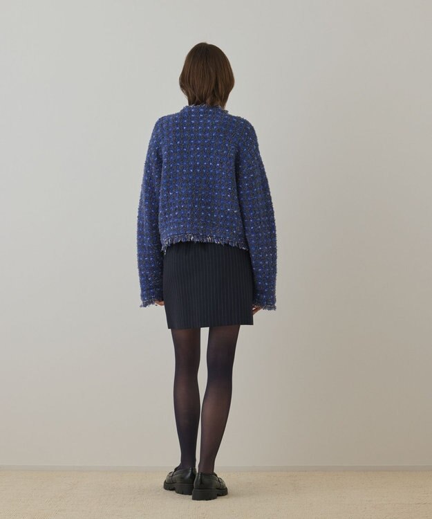 GRACE CONTINENTAL ウールギャバミニスカート ネイビー