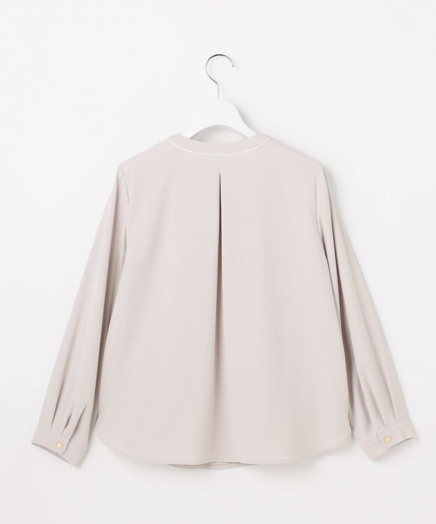 ANY SIS フロントタックバイカラー ブラウス グレージュ×アイボリー