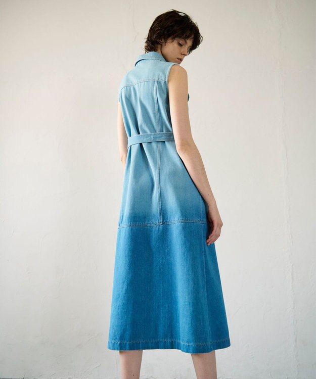 GRACE CONTINENTAL デニムストレートロングワンピース2 バイカラー