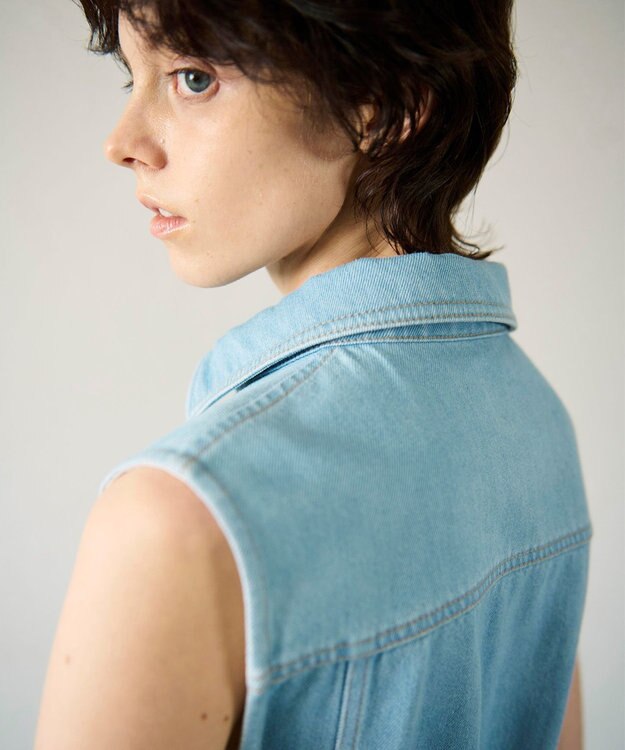 GRACE CONTINENTAL デニムストレートロングワンピース2 バイカラー