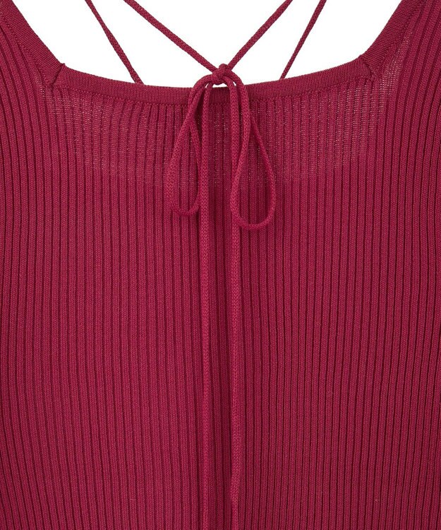 earth music&ecology 【洗濯機洗い可】スクエアホルターネックリブプルオーバー Bordeaux