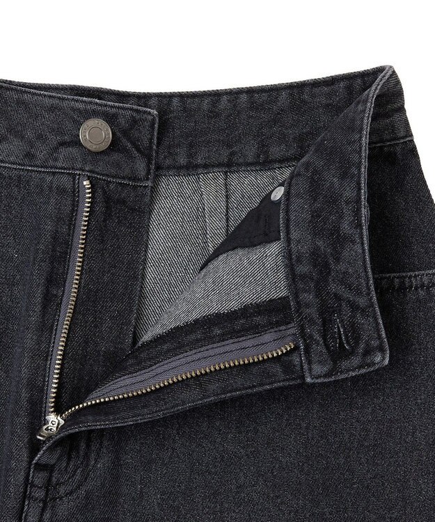 earth music&ecology フリンジロゴデニムショートパンツ Black