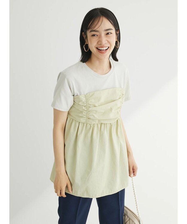 Green Parks ミディ丈ビスチェドッキングプルオーバー Light Green