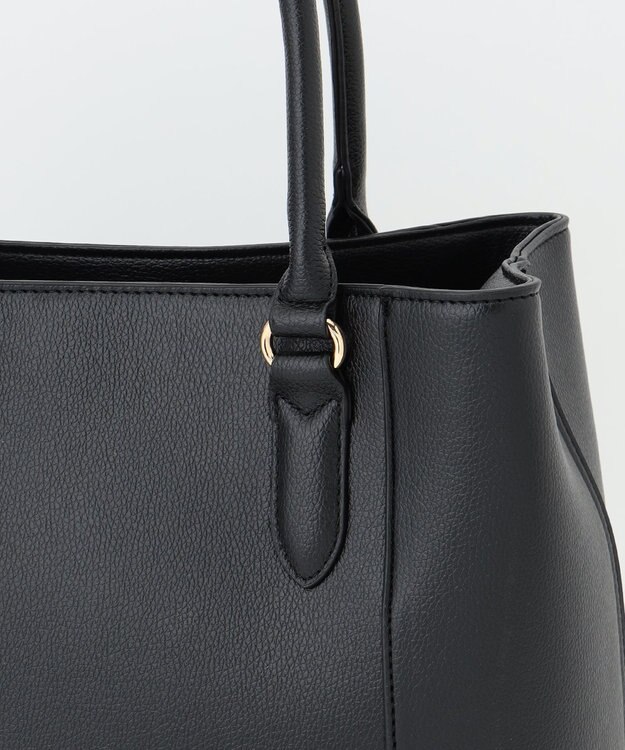 ANY 【A4サイズ収納可】スクエアライントートバッグ ブラック