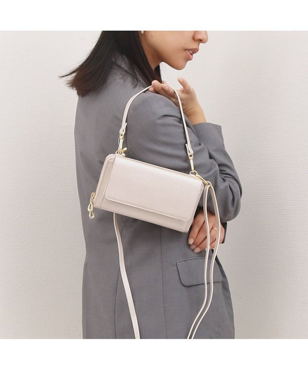 UNBILLION カシュカシュ cachecache / WEB限定カラーコンビウォレットショルダーバッグ ホワイト