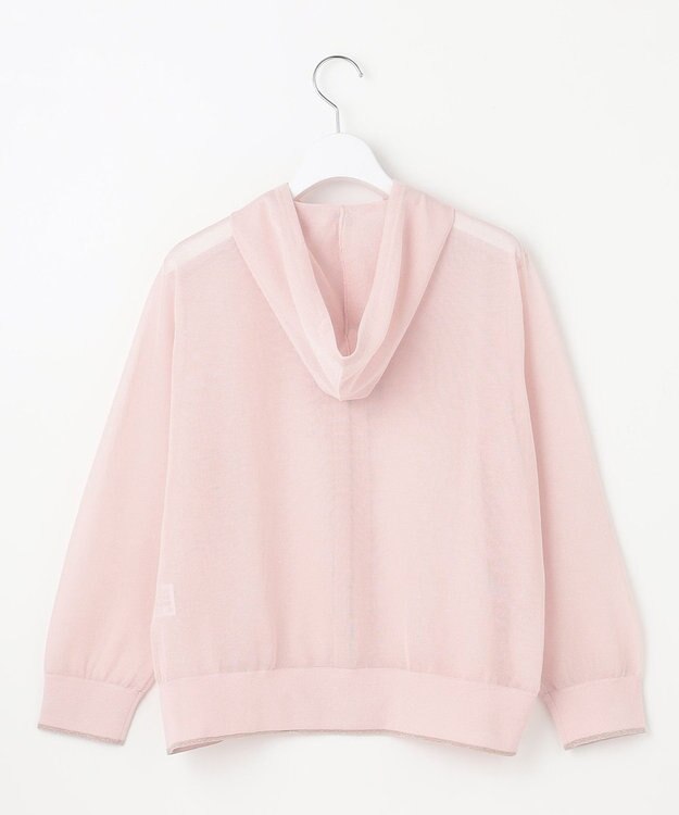 J.PRESS LADIES L 【WEB限定カラーあり・洗える】SHEER LIGHT KNIT ラメ パーカー 【WEB限定カラー】グレイッシュピンク系