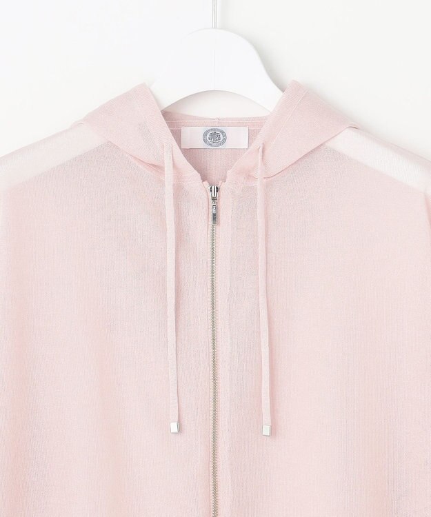 J.PRESS LADIES 【WEB限定カラーあり・洗える】SHEER LIGHT KNIT ラメ パーカー 【WEB限定カラー】グレイッシュピンク系