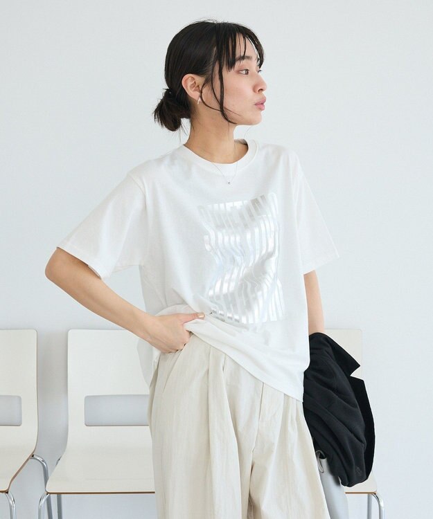CRAFT STANDARD BOUTIQUE ツイストロゴハーフスリーブTシャツ Off White