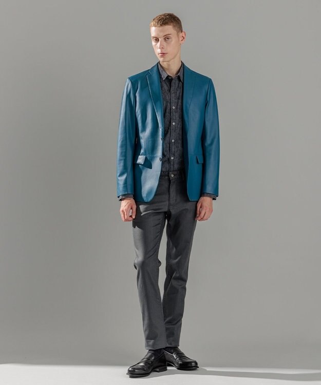 JOSEPH HOMME ライトラムナッパレザー　ジャケット ダルブルー系