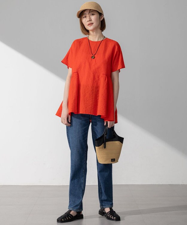 23区 ラウンドストーン ネックレス ダークブラウン系