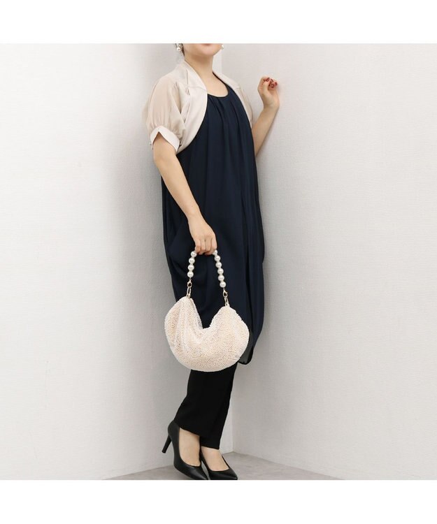 UNBILLION カシュカシュ cachecache / パール調ビーズワンハンドルバッグ LBE