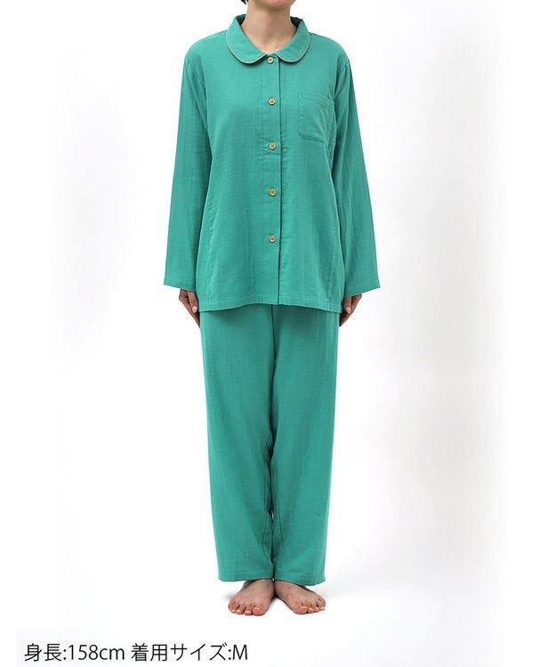 Wing パジャマ 綿100%(本体) 二重ガーゼ 3Lまで対応 大きいサイズ 長袖 長ズボン レディース EP1000 ウイング／ワコール メロン