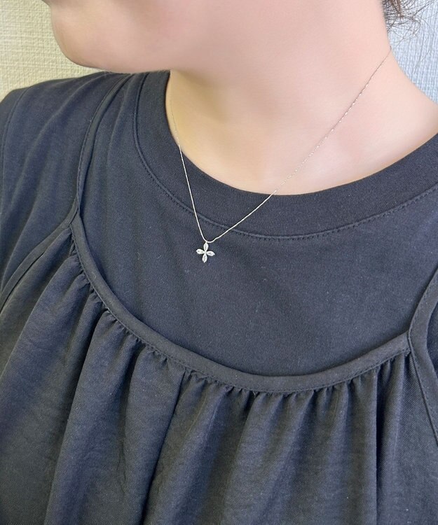 Phoebe 【金属アレルギー対応】フォーペタルズビジューネックレス/ニッケルフリー シルバー シルバー
