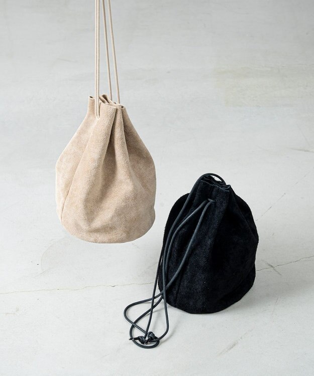 FOLNA RD ベロア巾着ショルダー グレー