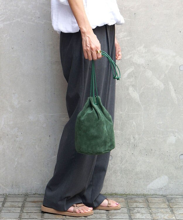 FOLNA RD ベロア巾着ショルダー グレー