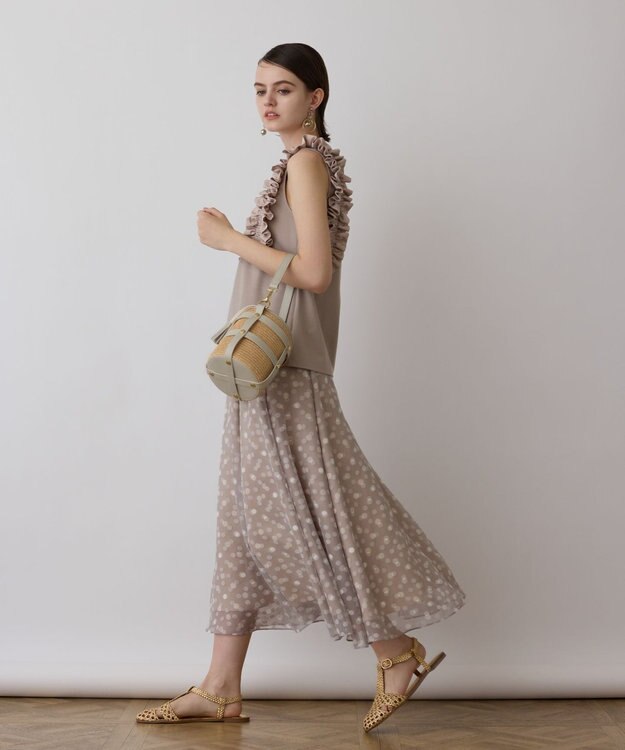 GRACE CONTINENTAL ANTONELLA　FERRANTE  ベルトフリンジバック グレー