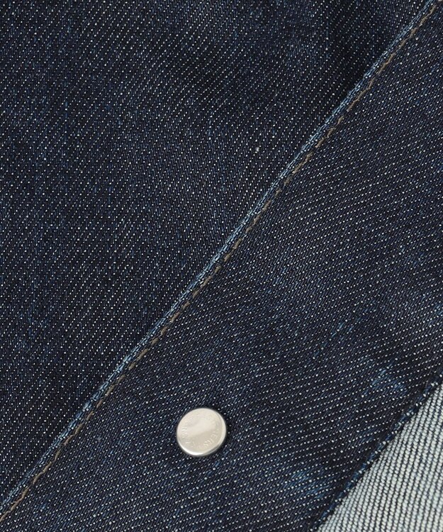 JOSEPH ABBOUD 【軽量/ストレッチ/JAPANファブリック/きれいめ】コーテッドストレッチデニム ジャケット ネイビー系