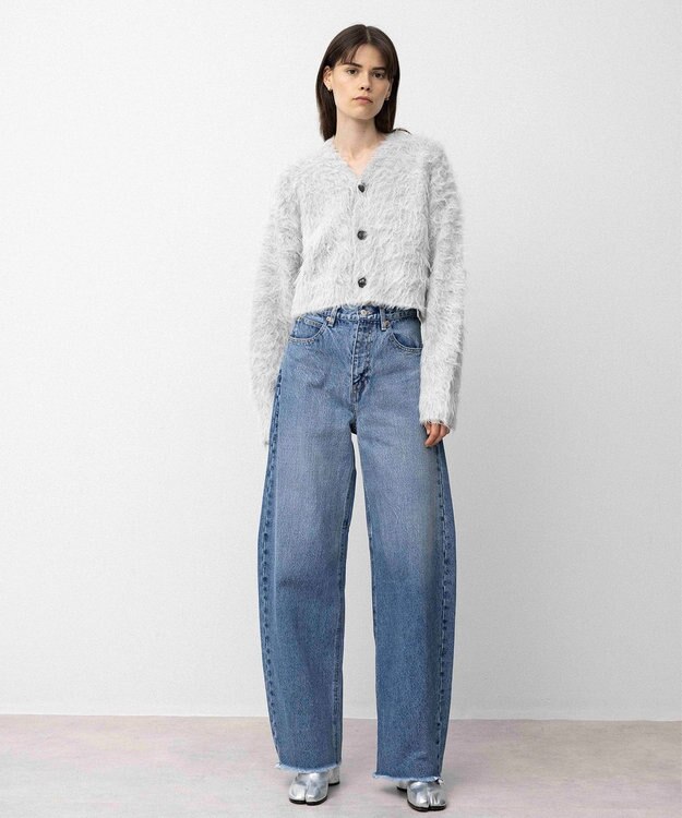 NAVE 【Nave】モヘアシャギー ショートカーディガン ライトグレー系