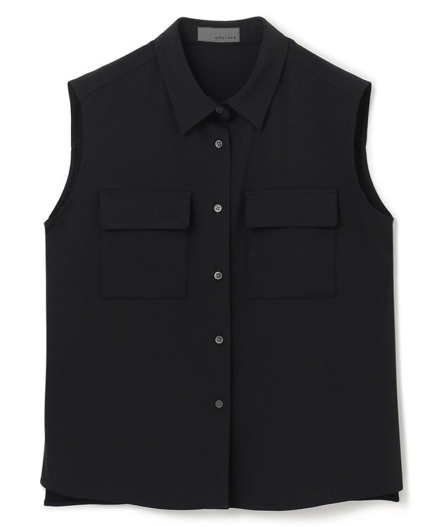 uncrave 【接触冷感・撥水・洗濯機洗い可】クールタッチツイル ブラウス（uncrave STANDARD) ブラック