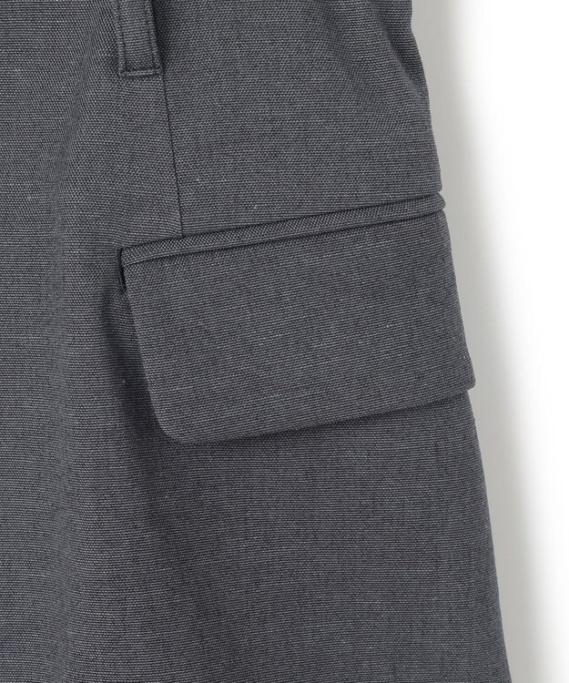 ICB L 【接触冷感・UVケア・撥水・洗える】LooseWeave  スカートレイヤードワイドパンツ チャコール系