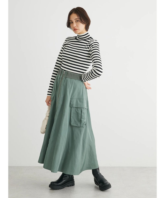 Green Parks ・ＳＵＧＡＲ　ＳＰＯＯＮ　ミリタリーフレアスカート Khaki