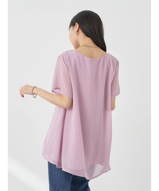 earth music&ecology シアードッキングＡラインチュニック Pink