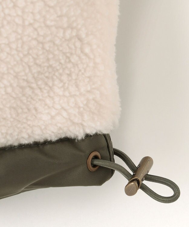 23区 S 【SLOW/一部店舗限定】リバーシブルボアコンビ ベスト アイボリーボアxカーキ