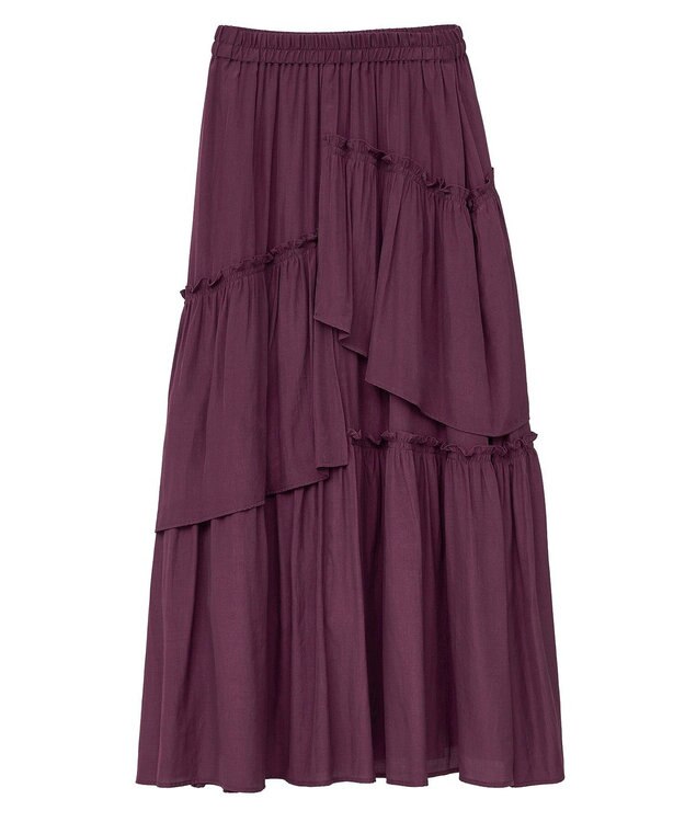 YECCA VECCA アシンメトリーラッフルスカート Wine