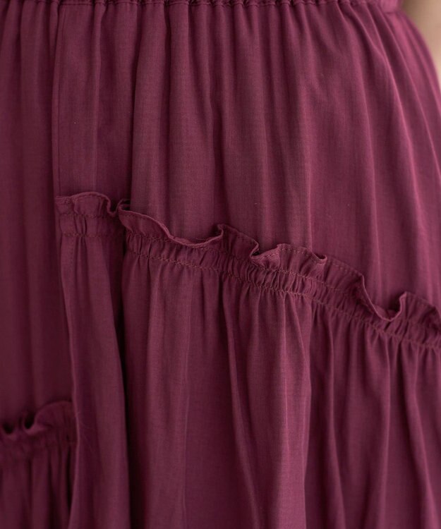 YECCA VECCA アシンメトリーラッフルスカート Wine