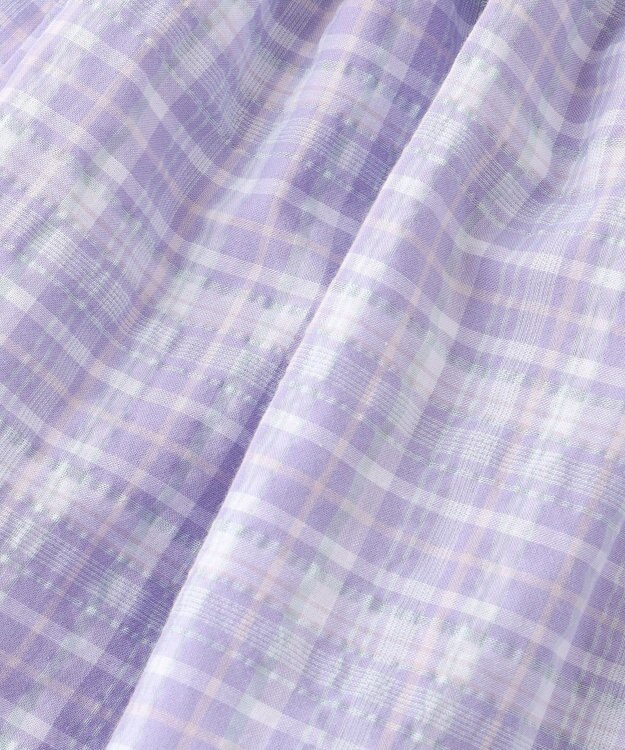 ANY KIDS チェック柄 ショート パンツ ラベンダー系チェック