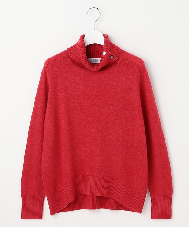 J.PRESS LADIES CASHMERE BLEND 襟付き ニット チェリーレッド系