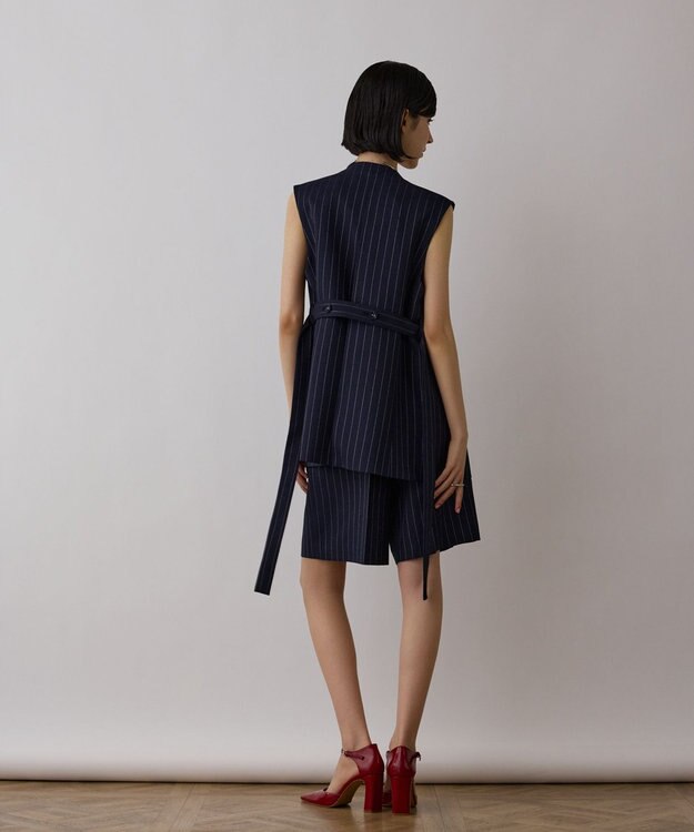 GRACE CONTINENTAL ストライプショートパンツ ネイビー