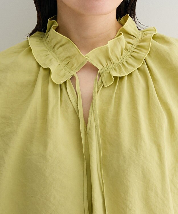 Green Parks 衿フリルブラウス Lime Green
