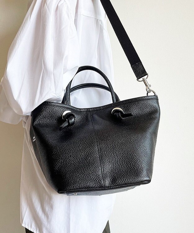 Hekhèr Le Style de Vie 【日本製 / 2WAY】シュリンクレザー ノットハンドバッグ ブラック