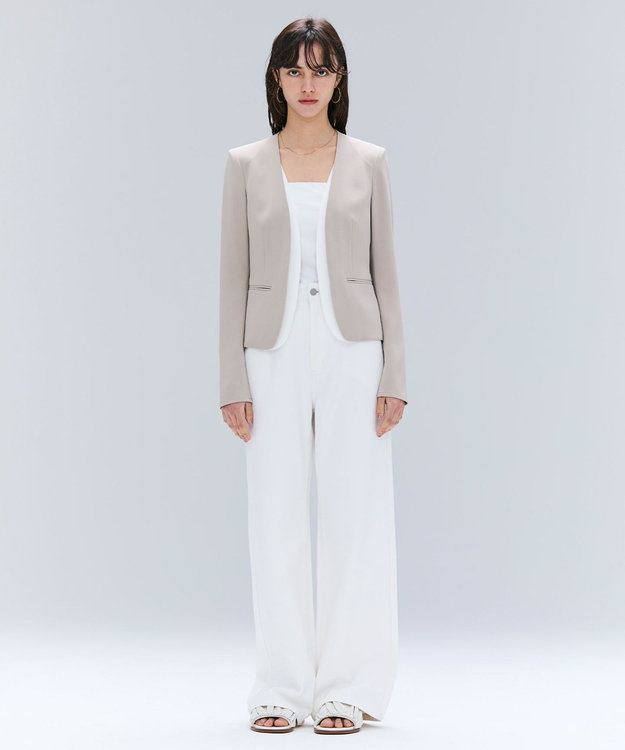 BEIGE, 【洗える・VERY NaVY 11月号掲載】CINDY / ダブルカラージャケット Taupe × White