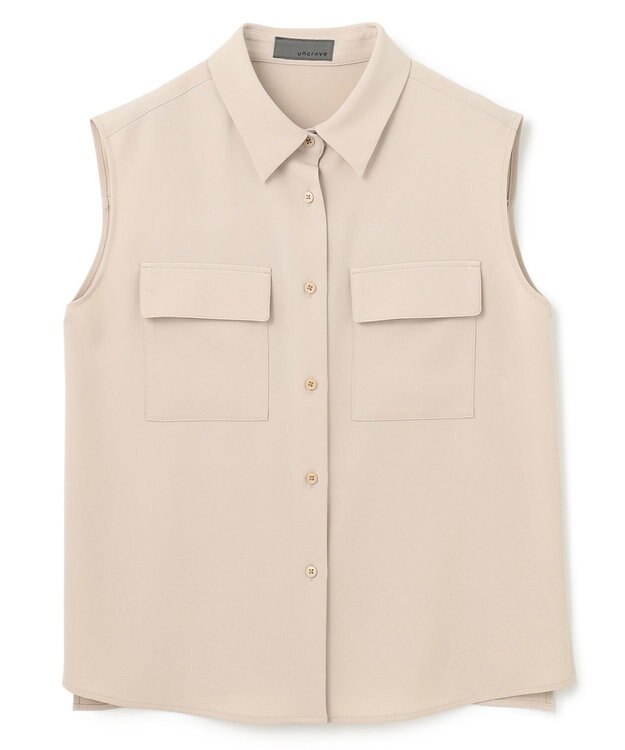 uncrave 【接触冷感・撥水・洗濯機洗い可】クールタッチツイル ブラウス（uncrave STANDARD) ピンクベージュ