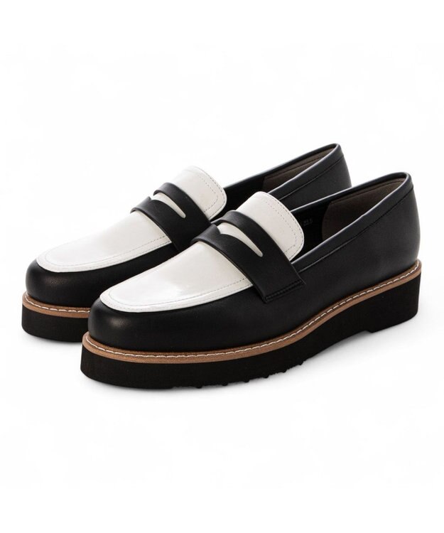 MODE ET JACOMO <carino>【レイン対応】【2WAY】厚底タッセルローファー ブラックコンビ